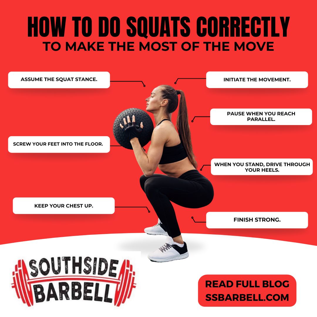 Athlete demonstrating proper squat form at Southside Barbell in Lakeland, FL